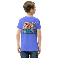 One Piece t-shirt youth cotton soft and lightweight Heather Columbia Blue