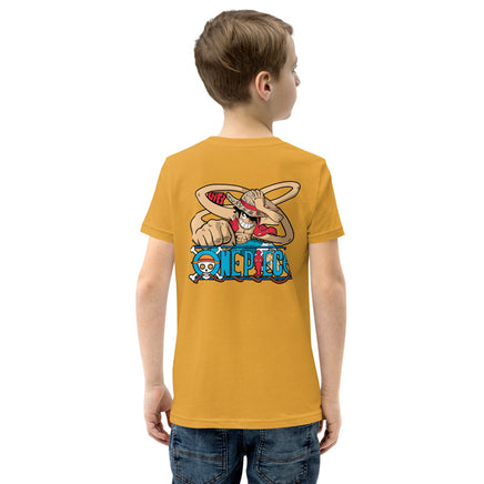 One Piece t-shirt youth cotton soft and lightweight Mustard