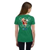 One Piece t-shirt youth cotton with the right amount of stretch Kelly