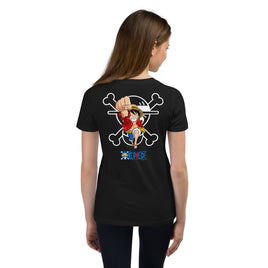 One Piece t-shirt youth cotton with the right amount of stretch Black
