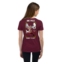 One Piece t-shirt youth Monkey D Luffy cotton Maroon