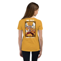 One Piece t-shirt youth Monkey D Luffy cotton Mustard