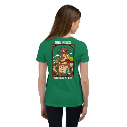 One Piece t-shirt youth Portgas D Ace cotton Kelly