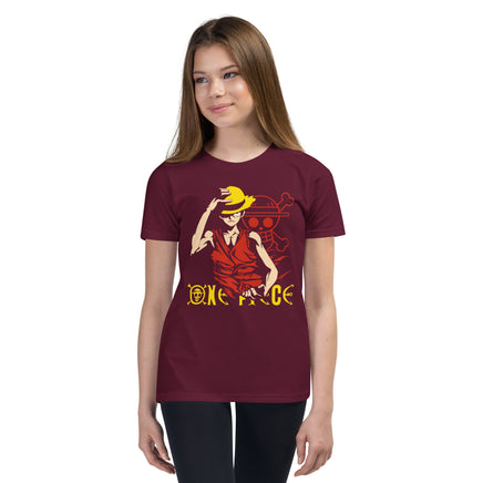 One Piece t-shirt youth Portgas D Ace cotton