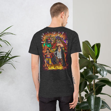 One Piece t-shirts anime pure cotton clothes novelty short sleeve round Dark Grey Heather
