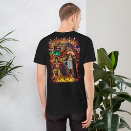 One Piece t-shirts anime pure cotton clothes novelty short sleeve round Black Heather