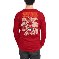 One Piece unisex long tee cotton Red