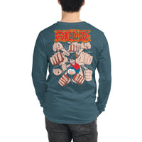 One Piece unisex long tee cotton Heather Deep Teal