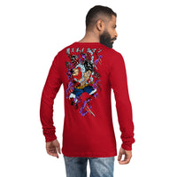 One Piece unisex long tee cotton comfortable Red
