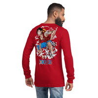 One Piece unisex long tee cotton flattering for all Red