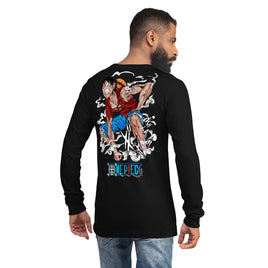 One Piece unisex long tee cotton flattering for all Black