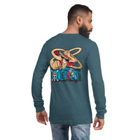 One Piece unisex long tee cotton soft and lightweight Heather Deep Teal