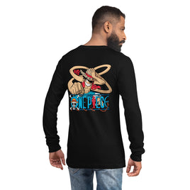 One Piece unisex long tee cotton soft and lightweight Black