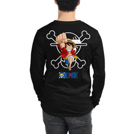 One Piece unisex long tee cotton with the right amount of stretch Black