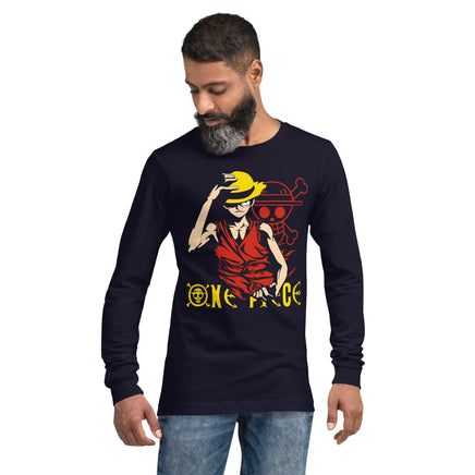 One Piece unisex long tee Monkey D Luffy cotton