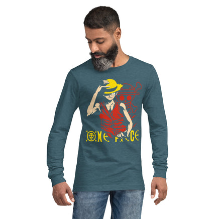 One Piece unisex long tee Monkey D Luffy cotton