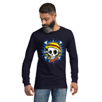 One Piece unisex long tee Portgas D Ace cotton