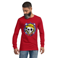 One Piece unisex long tee Portgas D Ace cotton