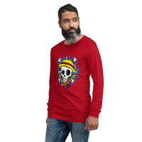 One Piece unisex long tee Portgas D Ace cotton
