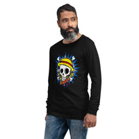 One Piece unisex long tee Portgas D Ace cotton