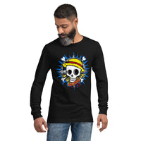 One Piece unisex long tee Portgas D Ace cotton