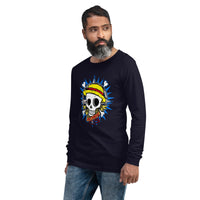 One Piece unisex long tee Portgas D Ace cotton