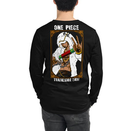 One Piece unisex long tee Trafalgar Law cotton Black