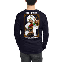 One Piece unisex long tee Trafalgar Law cotton Navy