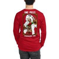 One Piece unisex long tee Trafalgar Law cotton Red