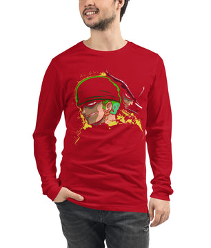 One Piece unisex long tee Zoro Roronoa cotton - Lusy Store LLC