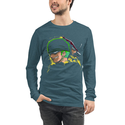 One Piece unisex long tee Zoro Roronoa cotton