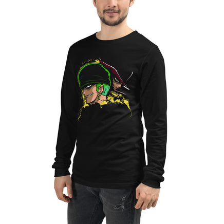 One Piece unisex long tee Zoro Roronoa cotton