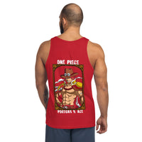 One Piecemens tank top Portgas D Ace cotton Red