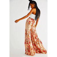 Palazzo Pants For Women Boho Extra Wide Leg Ethnic Tribal Elastic High Waist Loose Trousers Beach D377 - Lusy Store
