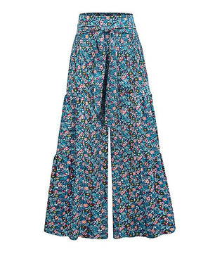 Palazzo Pants For Women Boho Extra Wide Leg Ethnic Tribal Elastic High Waist Loose Trousers Beach D377 - Lusy Store