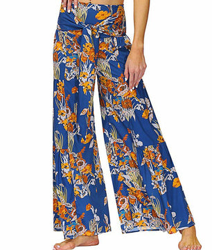 Palazzo Pants For Women Boho Extra Wide Leg Ethnic Tribal Elastic High Waist Loose Trousers Beach D377 - Lusy Store
