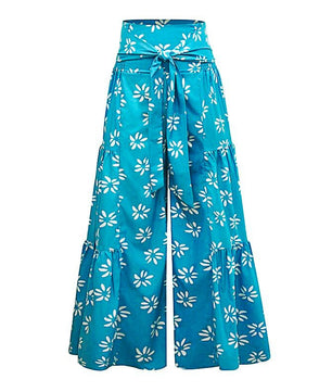 Palazzo Pants For Women Boho Extra Wide Leg Ethnic Tribal Elastic High Waist Loose Trousers Beach D377 - Lusy Store