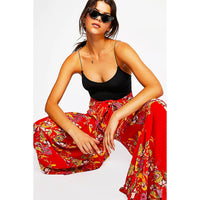 Palazzo Pants For Women Boho Extra Wide Leg Ethnic Tribal Elastic High Waist Loose Trousers Beach D377 - Lusy Store