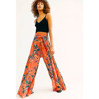 Palazzo Pants For Women Boho Extra Wide Leg Ethnic Tribal Elastic High Waist Loose Trousers Beach D377 - Lusy Store