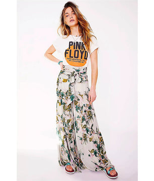 Palazzo Pants For Women Boho Extra Wide Leg Ethnic Tribal Elastic High Waist Loose Trousers Beach D377 - Lusy Store
