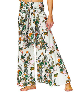 Palazzo Pants For Women Boho Extra Wide Leg Ethnic Tribal Elastic High Waist Loose Trousers Beach D377 - Lusy Store
