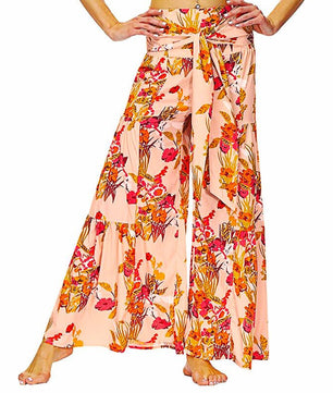 Palazzo Pants For Women Boho Extra Wide Leg Ethnic Tribal Elastic High Waist Loose Trousers Beach D377 - Lusy Store
