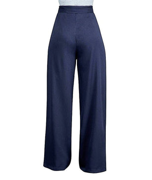 Palazzo Pants For Women Casual Loose High Waist Wide Leg Pants D375 - Lusy Store