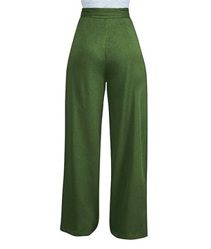 Palazzo Pants For Women Casual Loose High Waist Wide Leg Pants D375 - Lusy Store