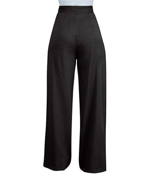 Palazzo Pants For Women Casual Loose High Waist Wide Leg Pants D375 - Lusy Store