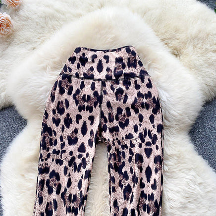 Palazzo Pants For Women Leopard Straight Flare Trousers Spring Fashion Casual Long Pants D372 - Lusy Store