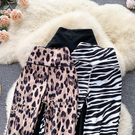 Palazzo Pants For Women Leopard Straight Flare Trousers Spring Fashion Casual Long Pants D372 - Lusy Store