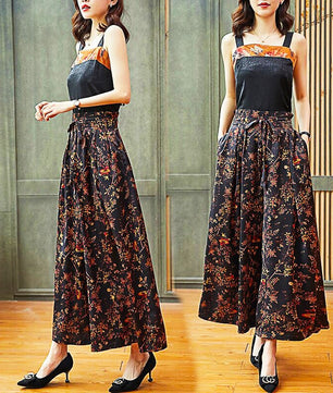 Palazzo Pants For Women Silk Satin High Waist Drawstring Loose Wide Pants D374 - Lusy Store