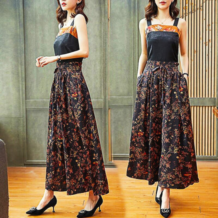 Palazzo Pants For Women Silk Satin High Waist Drawstring Loose Wide Pants D374 - Lusy Store
