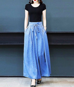 Palazzo Pants For Women Silk Satin High Waist Drawstring Loose Wide Pants D374 - Lusy Store